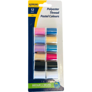 Korbond Thread Pastel 12pk