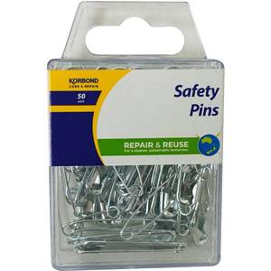 Haberdashery: Korbond Safety Pins 50pk