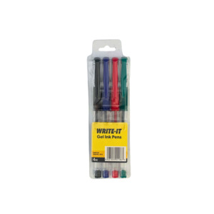 Stationery: W-it Gel Ink Pens 4pk