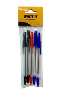 Stationery: W-it Ball Pen Set 5pk