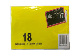 Write It: W-it A5 Envelopes 18pk