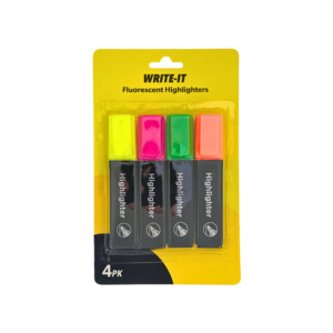 Write It: W-It Fluorescent Highlighters 4pk
