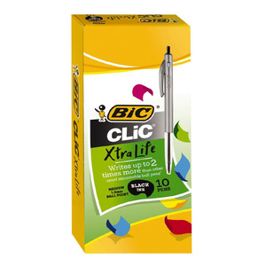 Bic: Bic Bx10 Clic Pens - Black