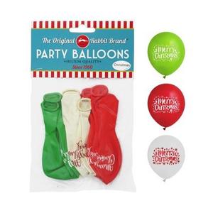 Xmas Balloons 8pk - Red White & Green