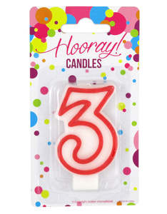Hooray Numerical Candle - No3