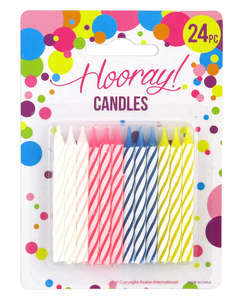Balloon Candle Sale: Hooray Spiral Candles 24pcs