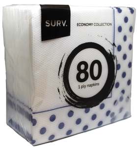 Blue Polka Dot Napkin 1Ply 80pk