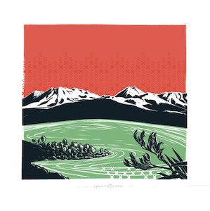 Products: Lake Taupō and Tongariro Mountains Large 420x420mm Epic Aotearoa