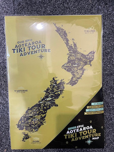 Products: Customisable Epic Aotearoa Tiki tour illustrated map Epic Aotearoa