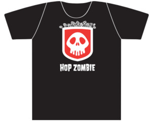 Hop Zombie: Hop Zombie T-Shirt - Glow in the Dark - Red & White