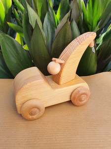 Wooden Vehicles: Debresk Tow Truck and Mini Car