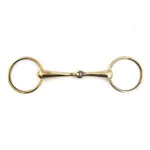 Products: Gold Brass Loose Ring Snaffle Bit - Equine 9