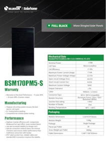 Solar Panel: Bluesun 170w Shingled ULTRA low light Mono FULL BLACK