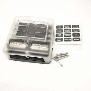 Dc Busbar Distribution: Blade Fuse Block with Cover - 6 Circuit with Negative Bus