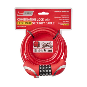 Power Equipment Accessories: Honda Security Cable with LED light & Combination Lock