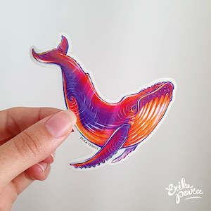 Sunset Whale Sticker