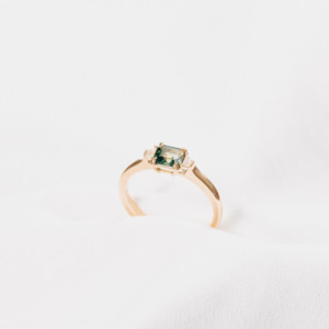 Wedding Rings: Parti Sapphire and Trapezoid Ring