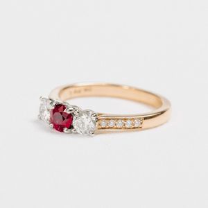 Engagement Rings: Ruby and Diamond 3 Stone