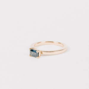Engagement Rings: Emerald Sapphire Solitaire