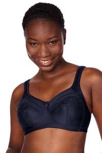 Bras Briefs: Amoena Isadora Wire Free Mastectomy Bra - Dark Blue