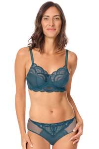 Amoena Bras: Amoena Karolina Underwire Mastectomy Bra - Dark Teal