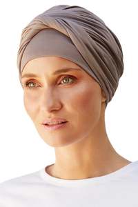 Christine Headwear: Christine Shakti Turban - Taupe
