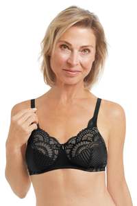 Black Bras: Amoena Karolina Wire Free Mastectomy Bra - Black