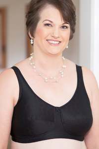 Black Bras: ABC Rose Contour Mastectomy Bra - Black