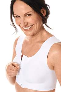 Amoena Lymph Flow Front Closure Soft Bra - White