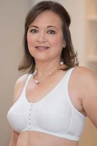 ABC Rose Contour Front Fastening Mastectomy Bra - White