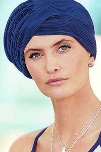 Mothers Day 15 Off: Christine Luna V Turban - Dark Blue Pliss