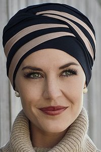 Products: Christine Shanti Turban - Black/Taupe