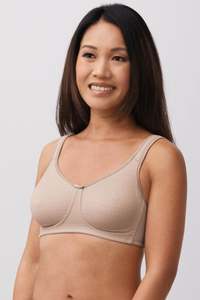 Bras Briefs: Amoena Mira Wire Free Mastectomy Bra - Light Taupe