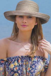 Rigon Headwear: Rigon Helena Breton Hat - Light Brown
