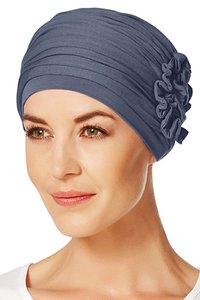 Christine Headwear: Christine Lotus Turban - Steel Blue