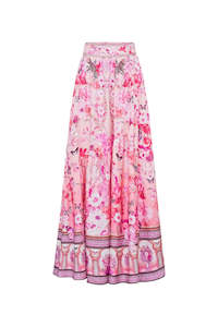 Skirt: CAMILLA SKIRT WITH SHAPED SEAM - BOTANICAL NOVELLA