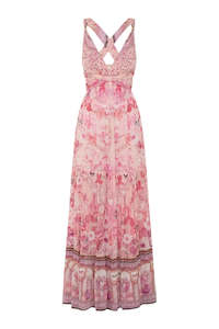 Dress: CAMILLA BEAD STRAP GATHERED PANEL DRESS - BOTANICAL NOVELLA