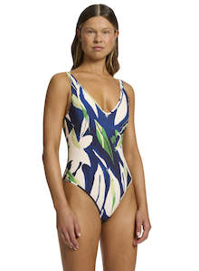 JETS MULTIFIT PLUNGE ONE PIECE - INK PRINT