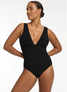 Swimwear: JETS PLUNGE 1 PIECE J10799 - BLACK