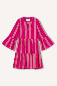Summery Copenhagen Casual Womens Clothing: SUMMERY COPENHAGEN BELLA SHORT DRESS - FUCHSIA ROSE