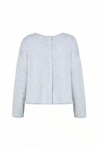Mia Fratino: MIA FRATINO PURE REVERSIBLE CASHMERE CARDI - FOGGY