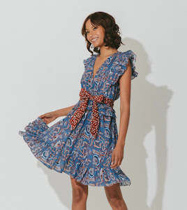 Cleobella: CLEOBELLA ELARA MINI DRESS - LAZULI