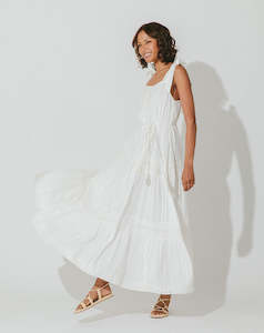 Cleobella: CLEOBELLA AMBROSIA ANKLE DRESS - IVORY
