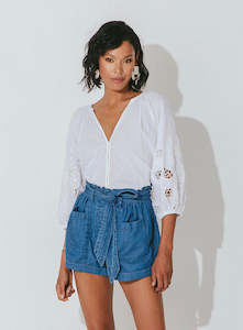 Cleobella: CLEOBELLA LEA BLOUSE - BRIGHT WHITE