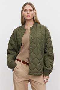 Velvet By Graham Spencer: VELVET BY GRAHAM & SPENCER CARIE QUILTED JACKET - ARMY