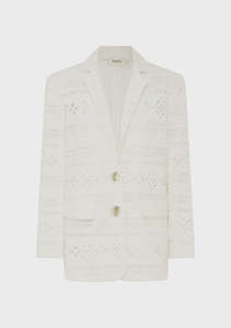 Mos The Label: MOS THE LABEL DANIELA TEXTURED BLAZER – BRIGHT WHITE