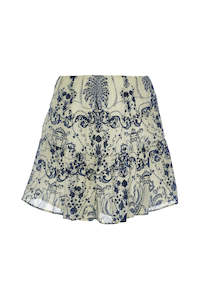 Devotion Twins: DEVOTION TWINS THEODORA SHORT SKIRT  - BLUE