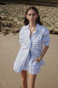 Aston Studio Buddy Shirt -  Celeste Stripe