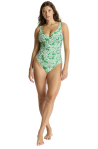 Sea Level Palmera Cross Front Multifit One Piece - Green