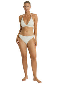 Sea Level Caracus Tri Halter Top With Panelled High Waist Pant - Coconut